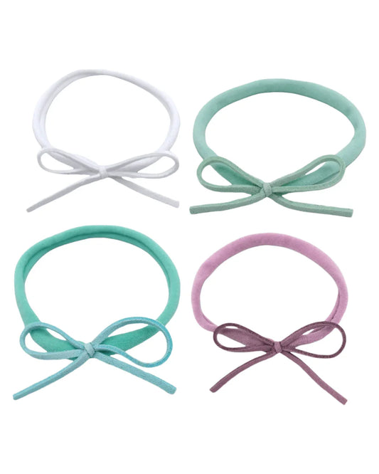 Pack of 4 - Mini Cord Dainty Bow Headband - Betty Brown Boutique Ltd