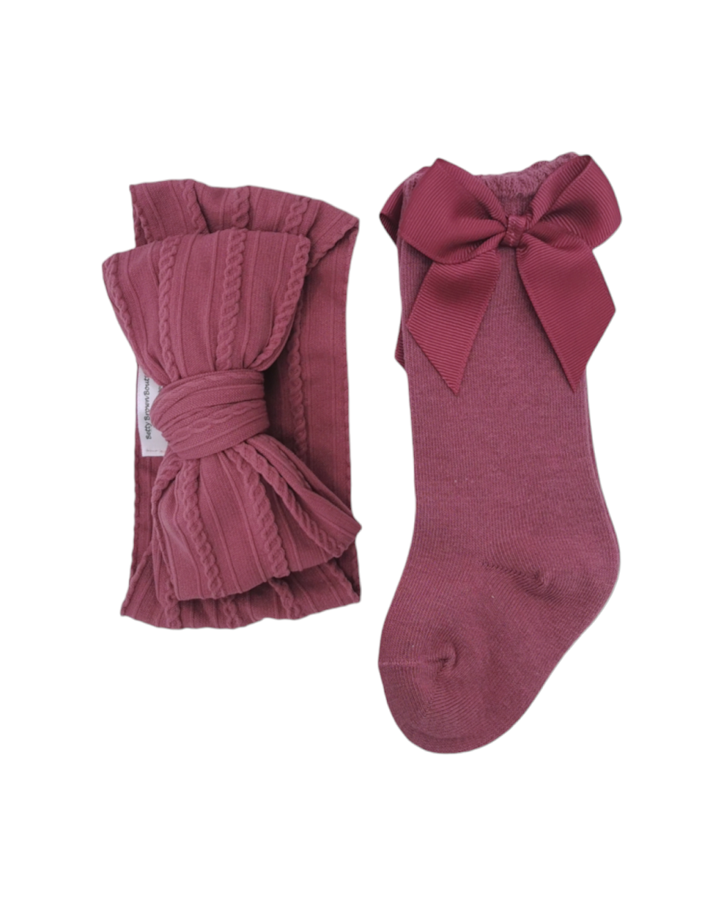 Our Dark Berry Larger Headband & Knee High Socks Set