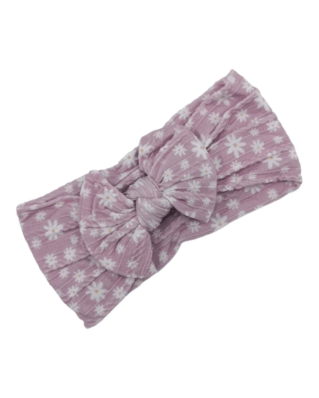 Adult Size - Violet Daisy Cable Knit Bow Headwrap - Betty Brown Boutique Ltd