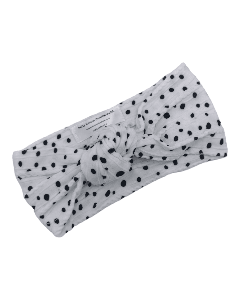 Adult Size - Black and White Dalmatian Knot Headwrap - Betty Brown Boutique Ltd