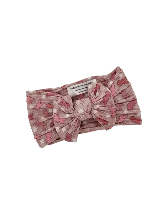 Easter Bunny Smaller Bow Cable Knit Headwrap - Betty Brown Boutique Ltd