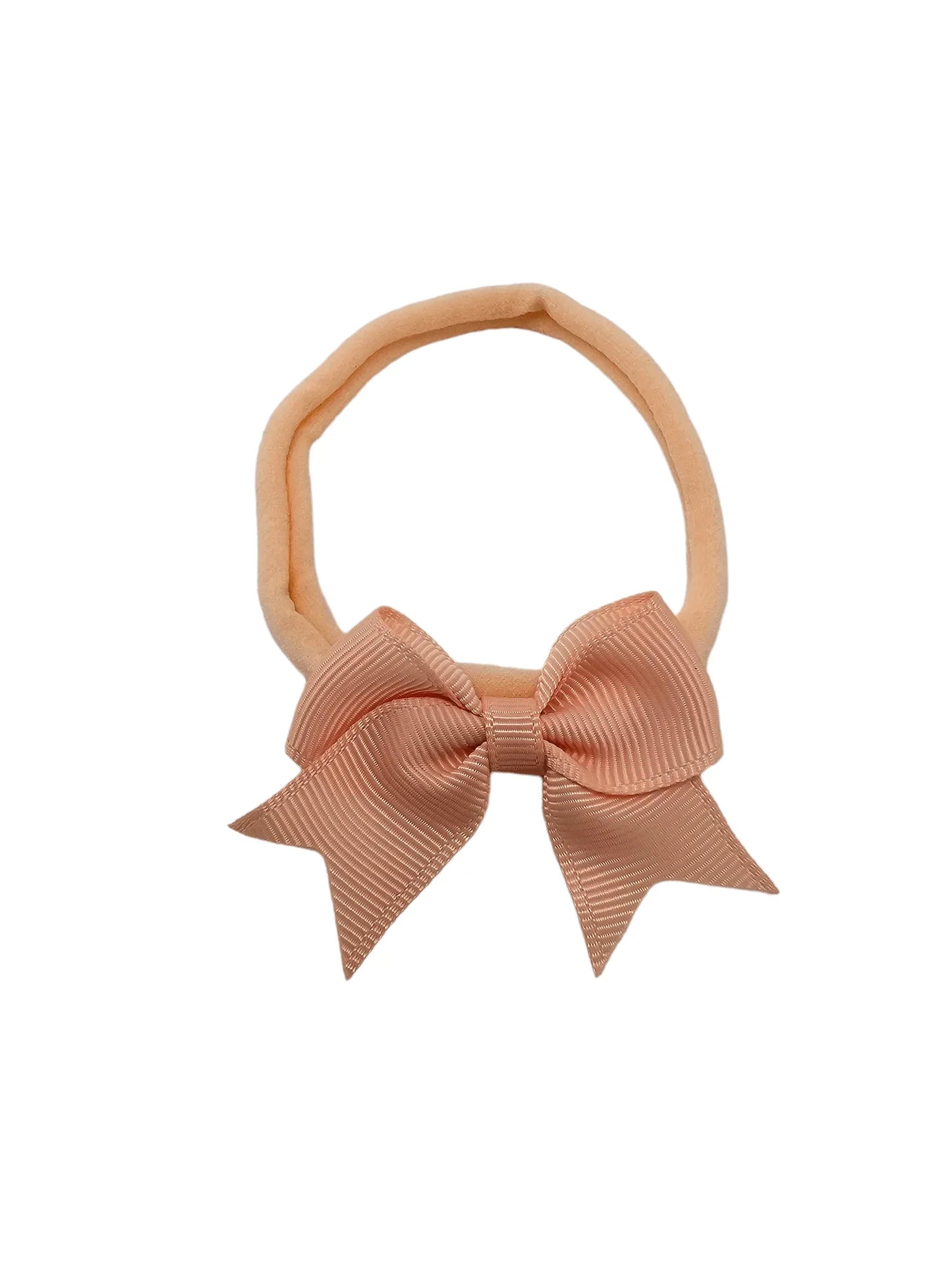 Peach 2 Inch Dainty Kiss Bow On Headbands - Betty Brown Boutique Ltd