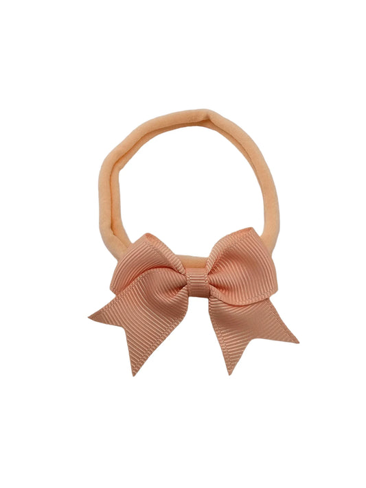 Peach 2 Inch Dainty Kiss Bow On Headbands - Betty Brown Boutique Ltd