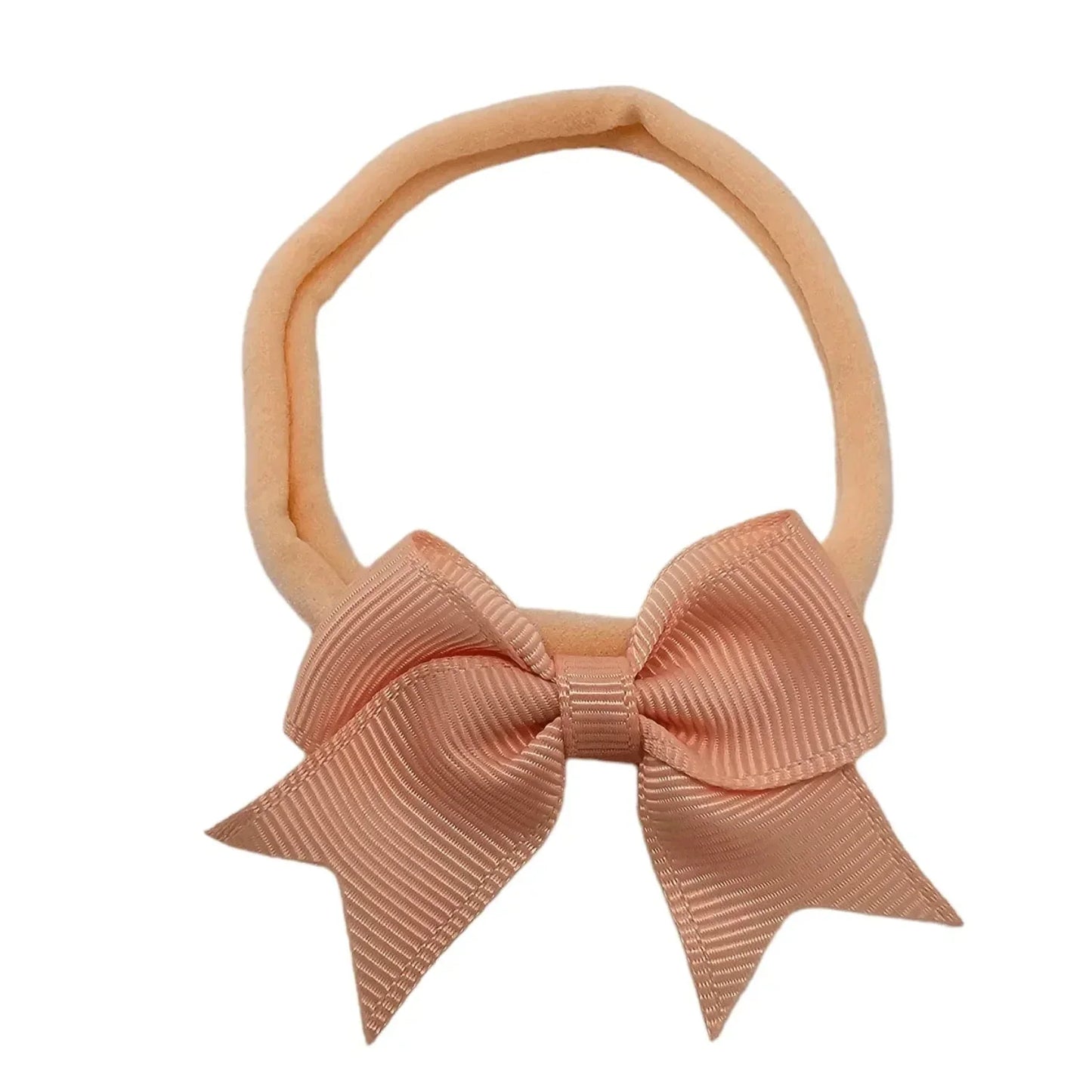 Peach 2 Inch Dainty Kiss Bow On Headbands - Betty Brown Boutique Ltd