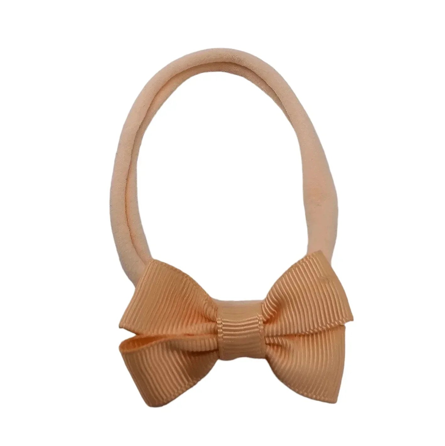 Peach 2 inch Mini Dainty Double Bow On Headband - Betty Brown Boutique Ltd