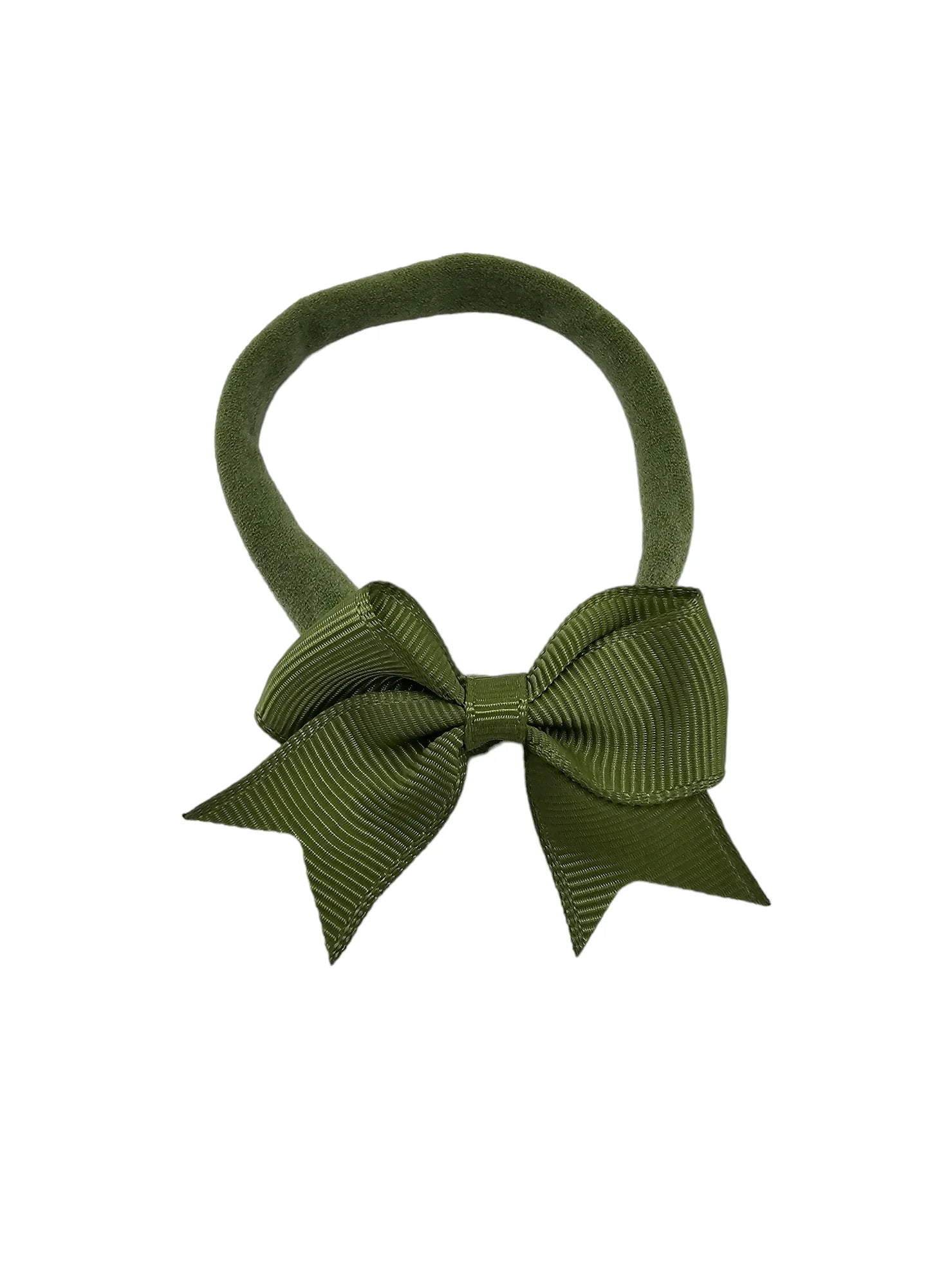 Khaki Green 2 inch Kiss Dainty Bow On Headbands - Betty Brown Boutique Ltd