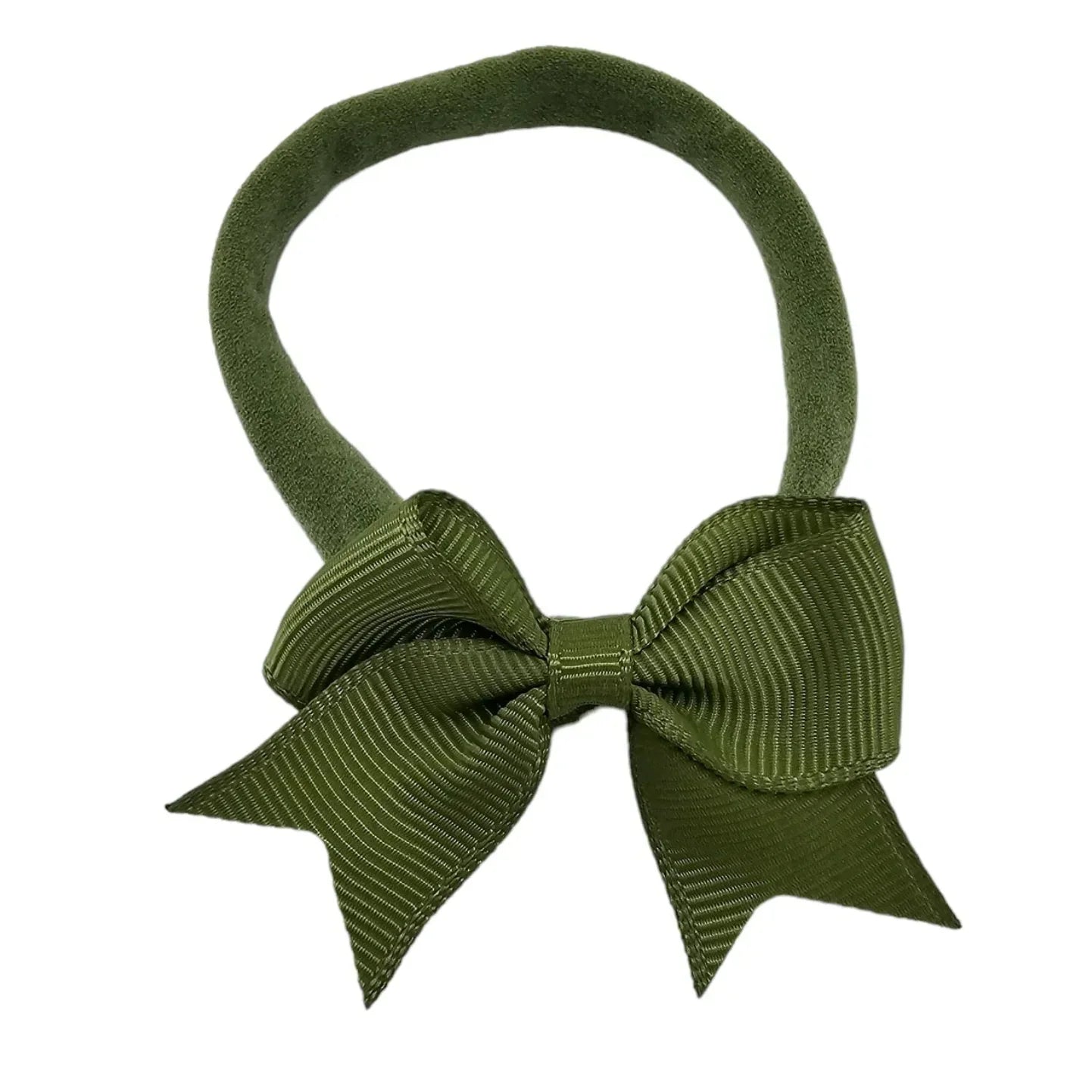 Khaki Green 2 inch Kiss Dainty Bow On Headbands - Betty Brown Boutique Ltd