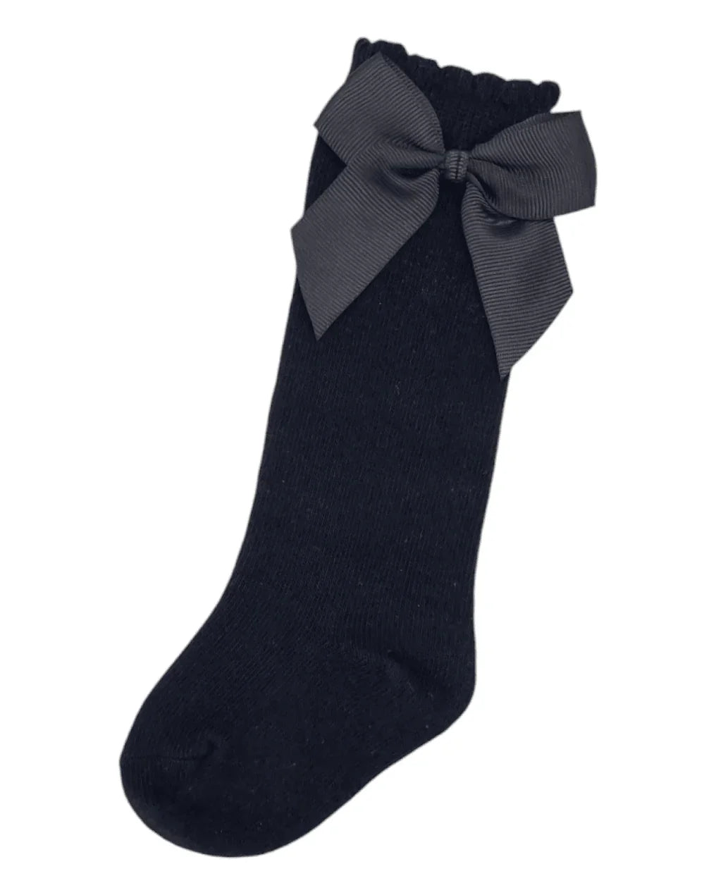 Black Knee High Socks With 3 Inch Bow - Betty Brown Boutique Ltd