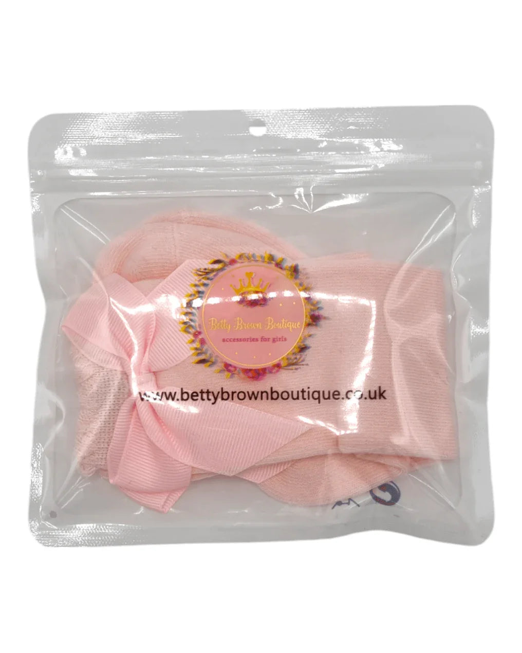 Light Pink Knee High Socks With 3 Inch Bow - Betty Brown Boutique Ltd