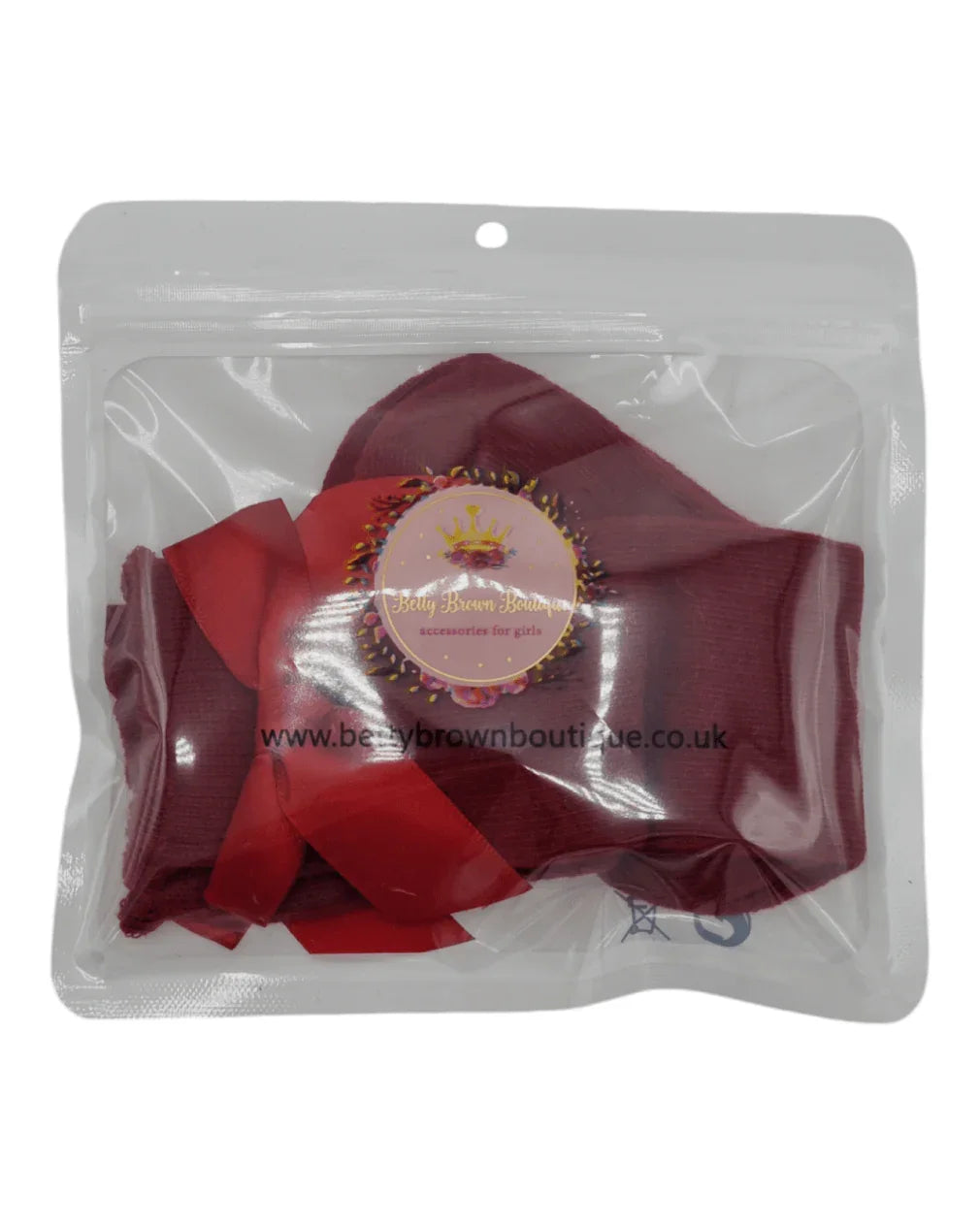 Red Ribbed Knee High Socks With 3 Inch Bow - Betty Brown Boutique Ltd