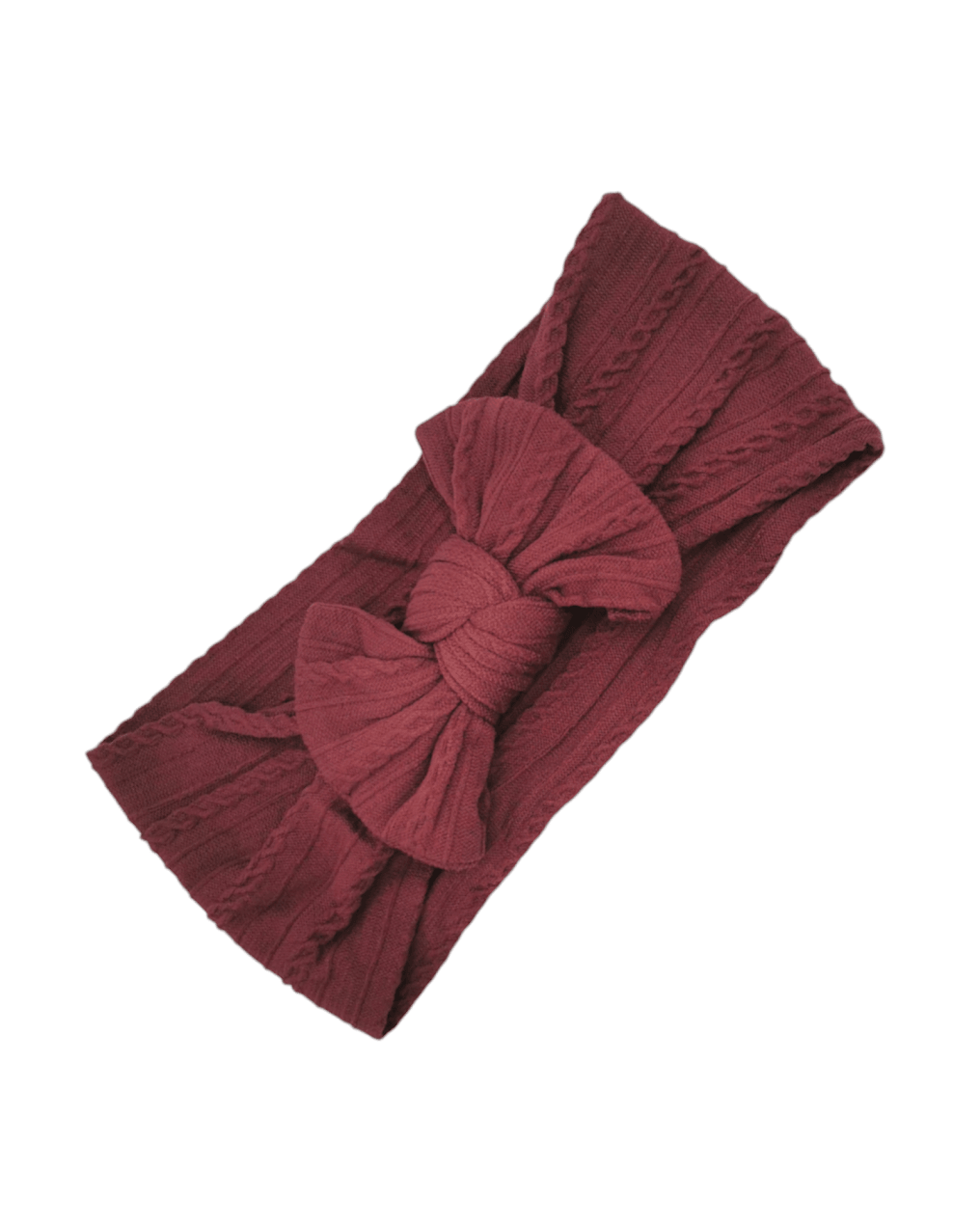 Adult Size - Red Wine Cable Knit Headwrap - Betty Brown Boutique Ltd