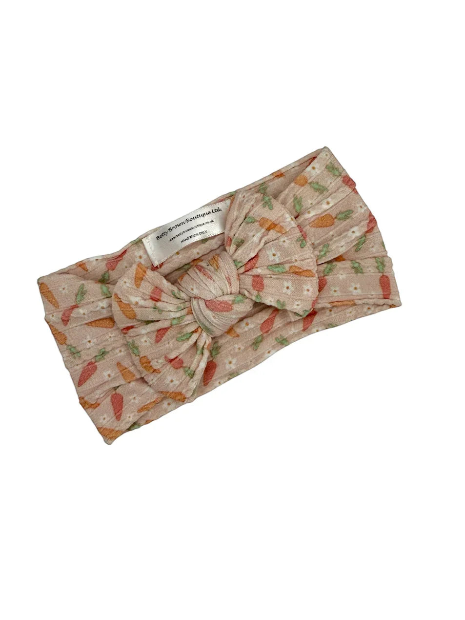 Carrot & Daisy Easter Pattern Smaller Bow Cable Knit Headband