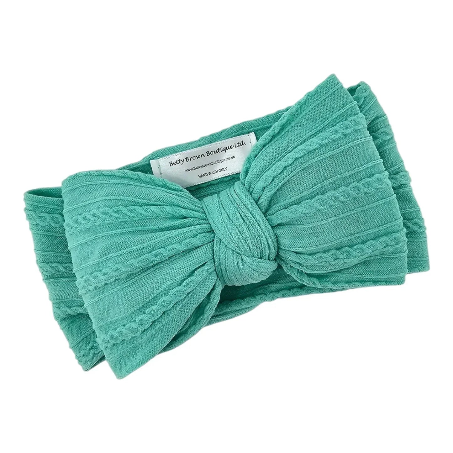 Aqua Larger Bow Headband For Newborns To Toddlers - Image 2