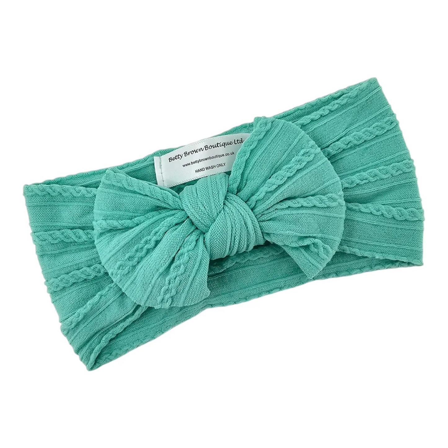 Aqua Smaller Bow Headband For Babies From Newborn - Image 1