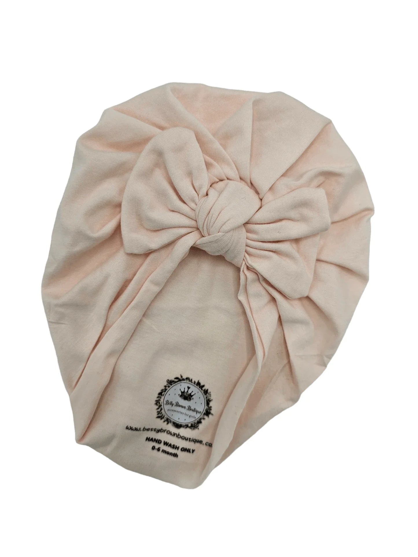 Baby Pink Turban Hat With Bow For Newborn Babies to 6 Months - Image 4