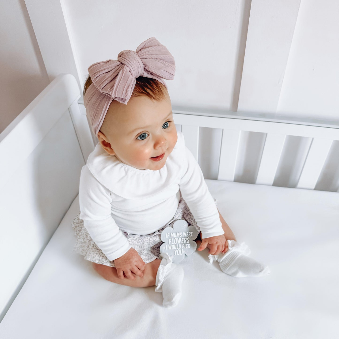 Blush pink larger bow Headband Designed For Baby Girls - Image 2