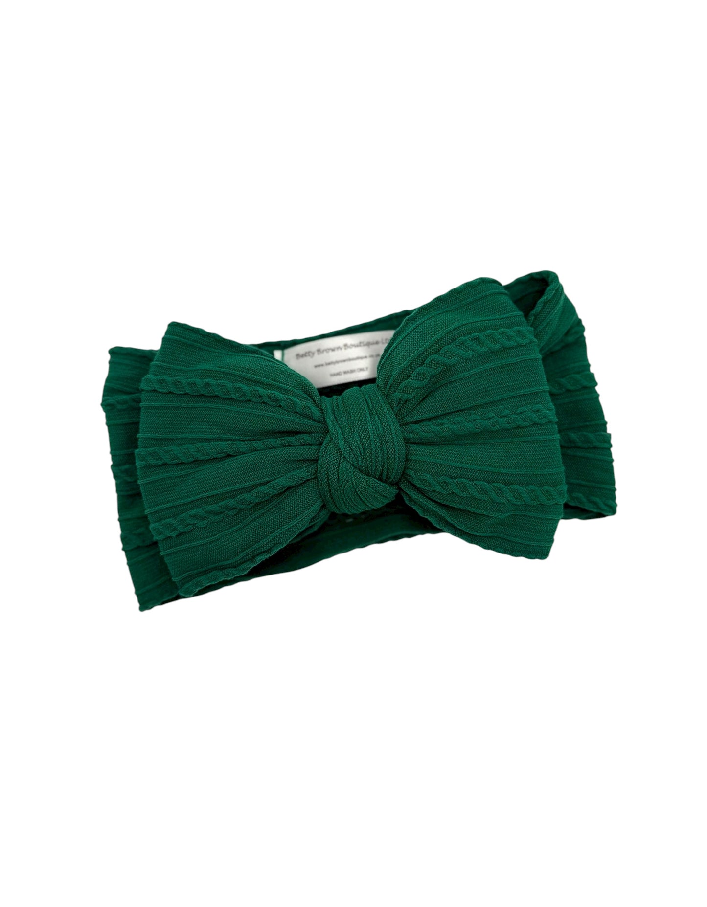 Bottle Green Larger Bow Headband For Newborn to Toddlers - Image 1