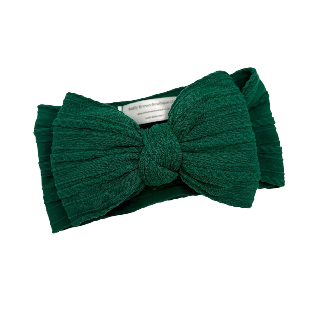 Bottle Green Larger Bow Headband For Newborn to Toddlers - Image 1