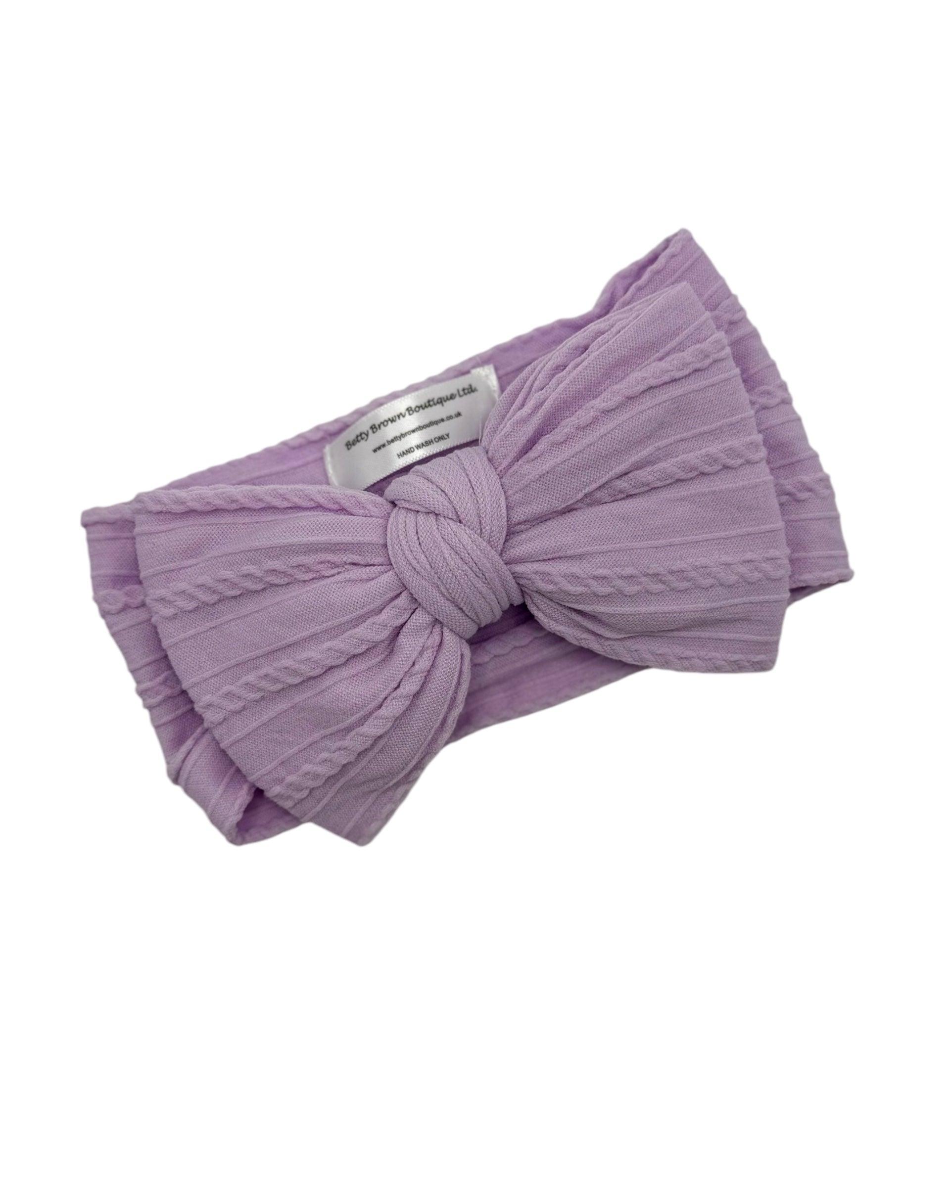 Bright lilac larger Bow Headband Made For Baby Girls - Image 2