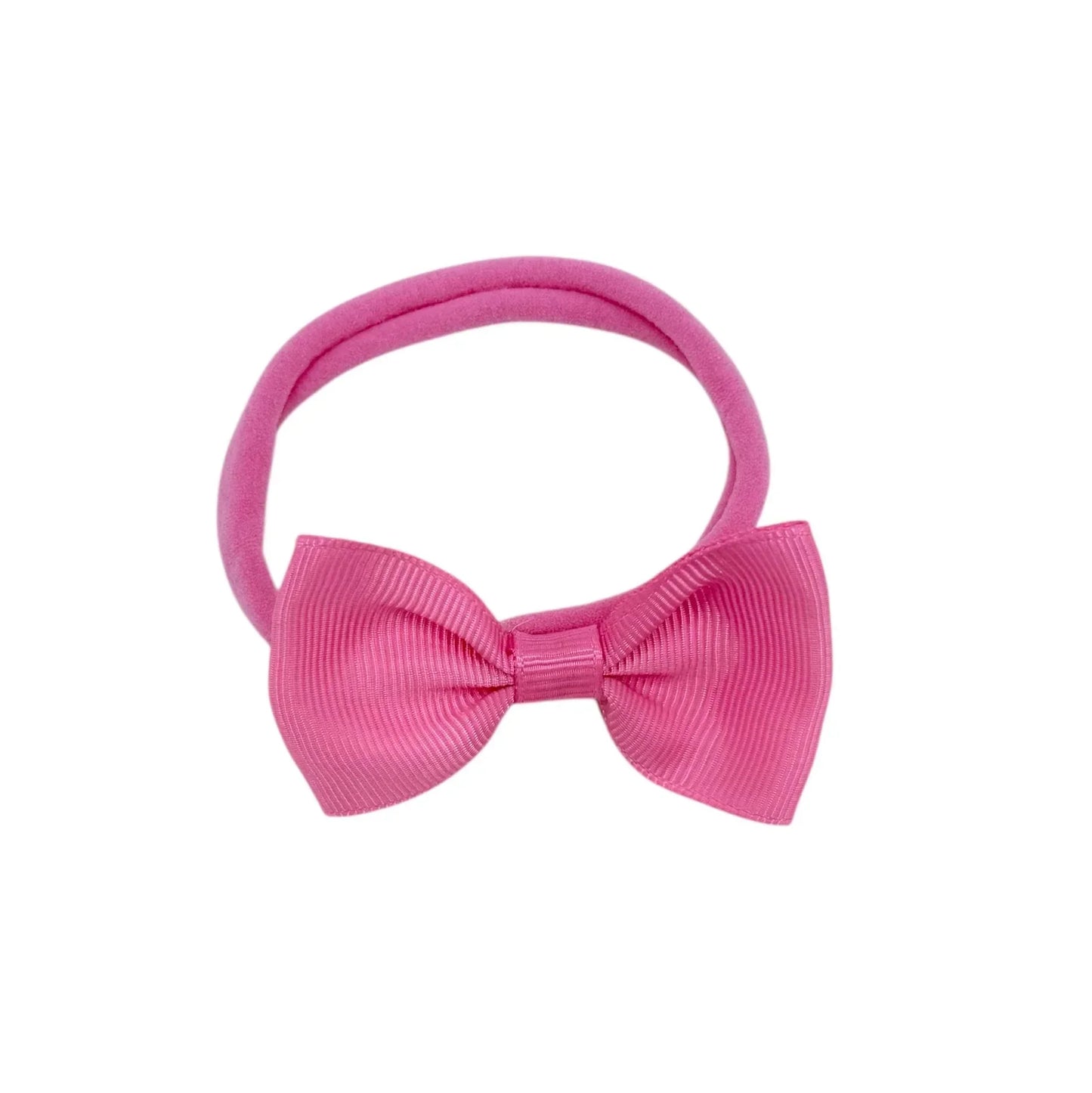 Bright Pink 2.5 inch Dainty Bow Headband For Newborns to Age 3 - Image 1