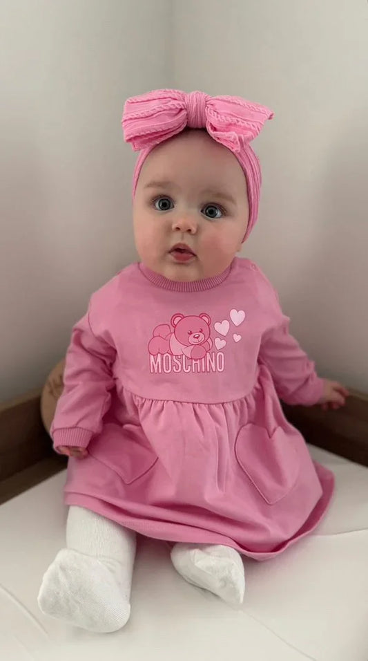 Candy Pink Larger Bow Headband Perfect For Newborns to Age 3 - Image 1