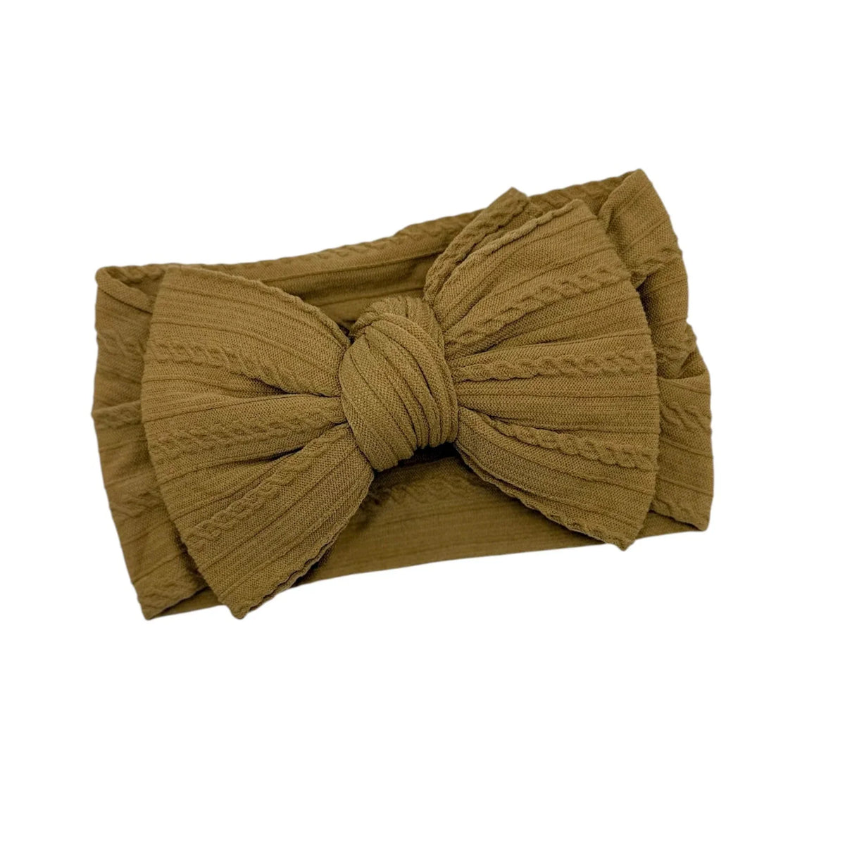 Caramel Larger Bow Headband For Babies to 3 Years Old - Image 1