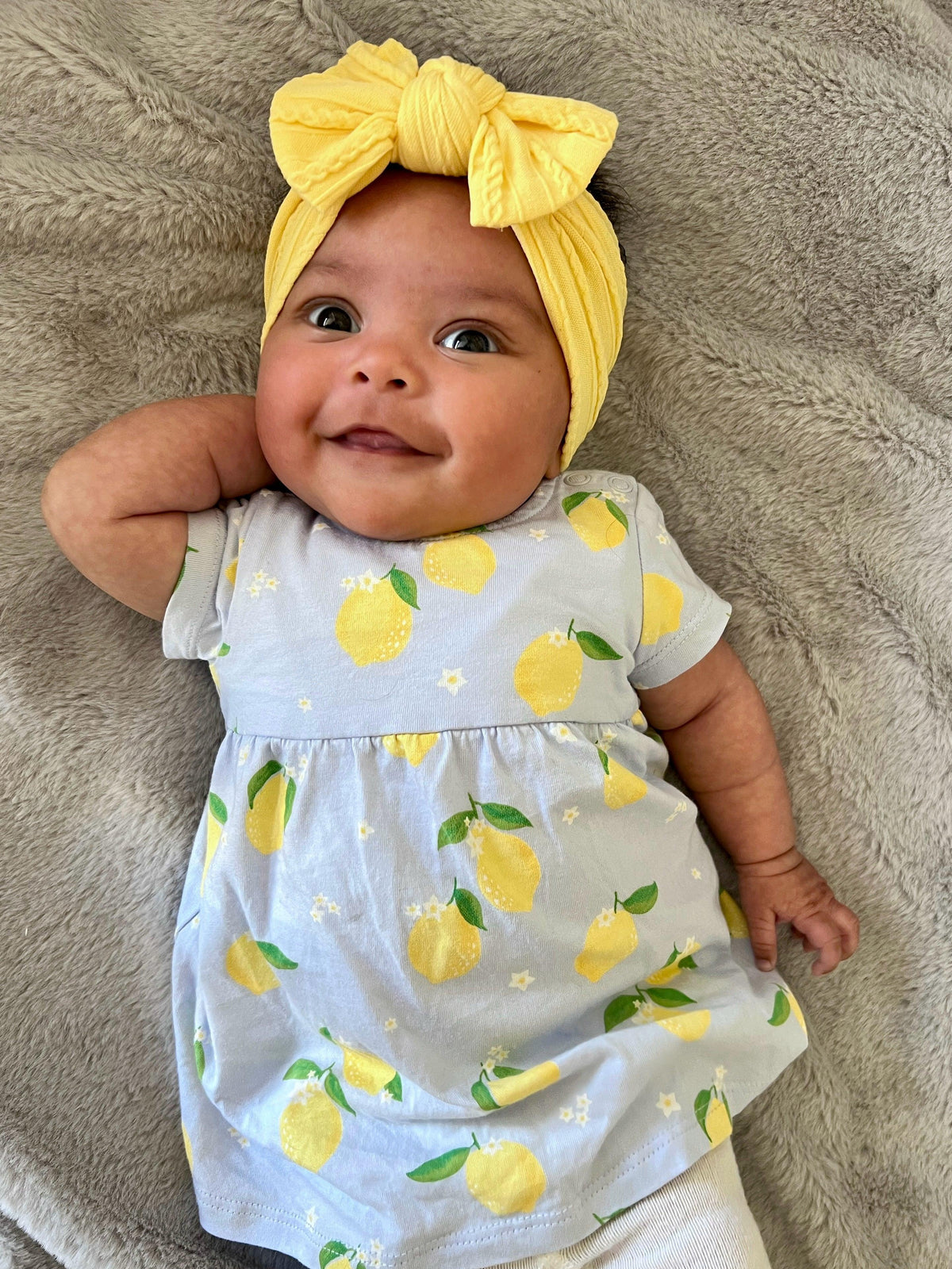 Daffodil Yellow Smaller Bow Headband For Babies to Toddlers - Image 3