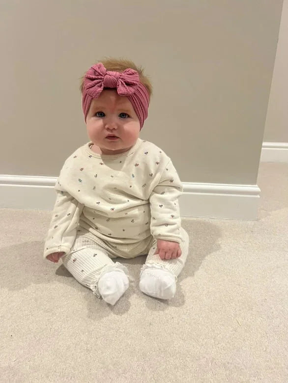 Dark Berry Smaller Bow Headband For Newborns to 3 Years Old - Image 7