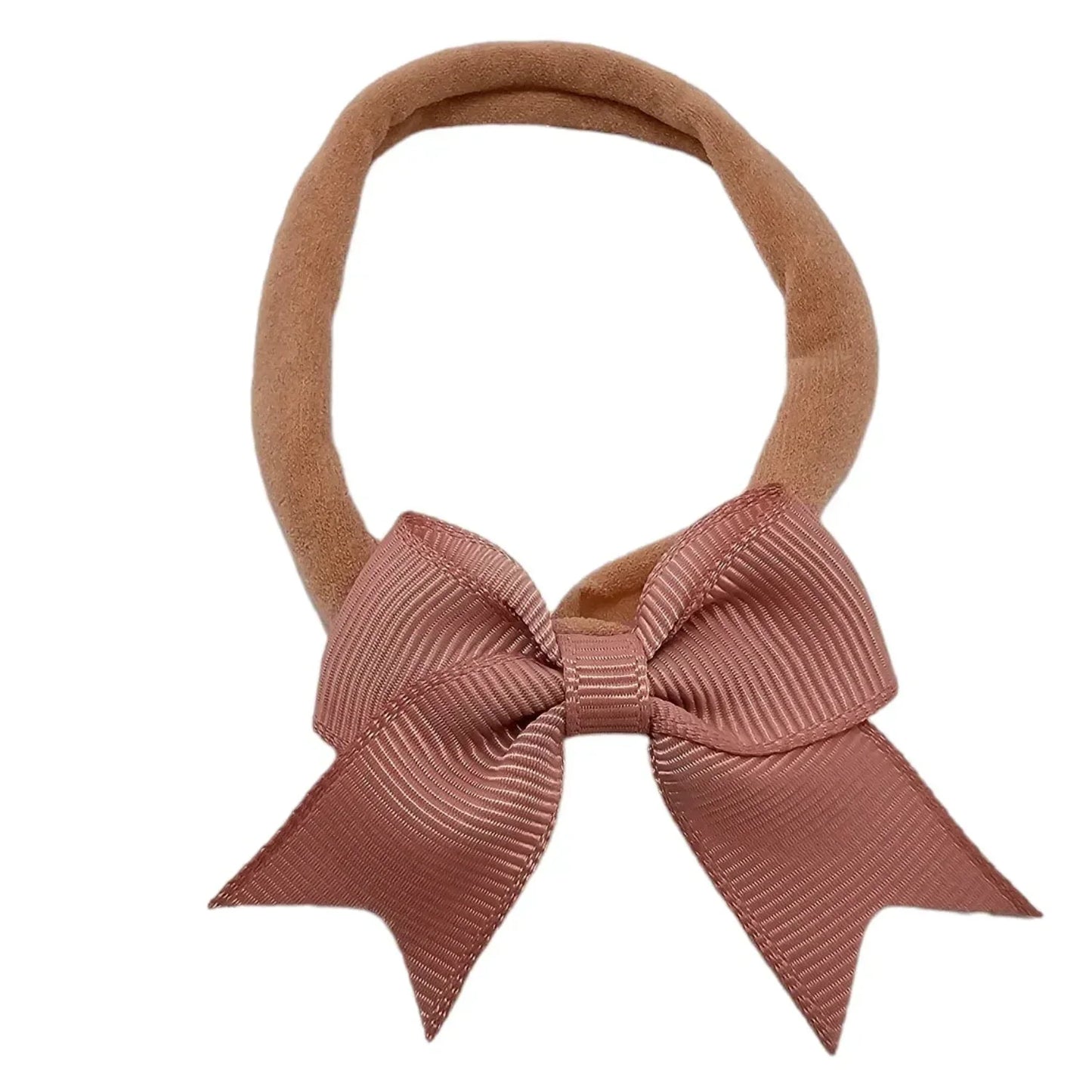 Dusty Pink 2 inch Baby Bow On Headband For Newborns to Age 3 - Image 1