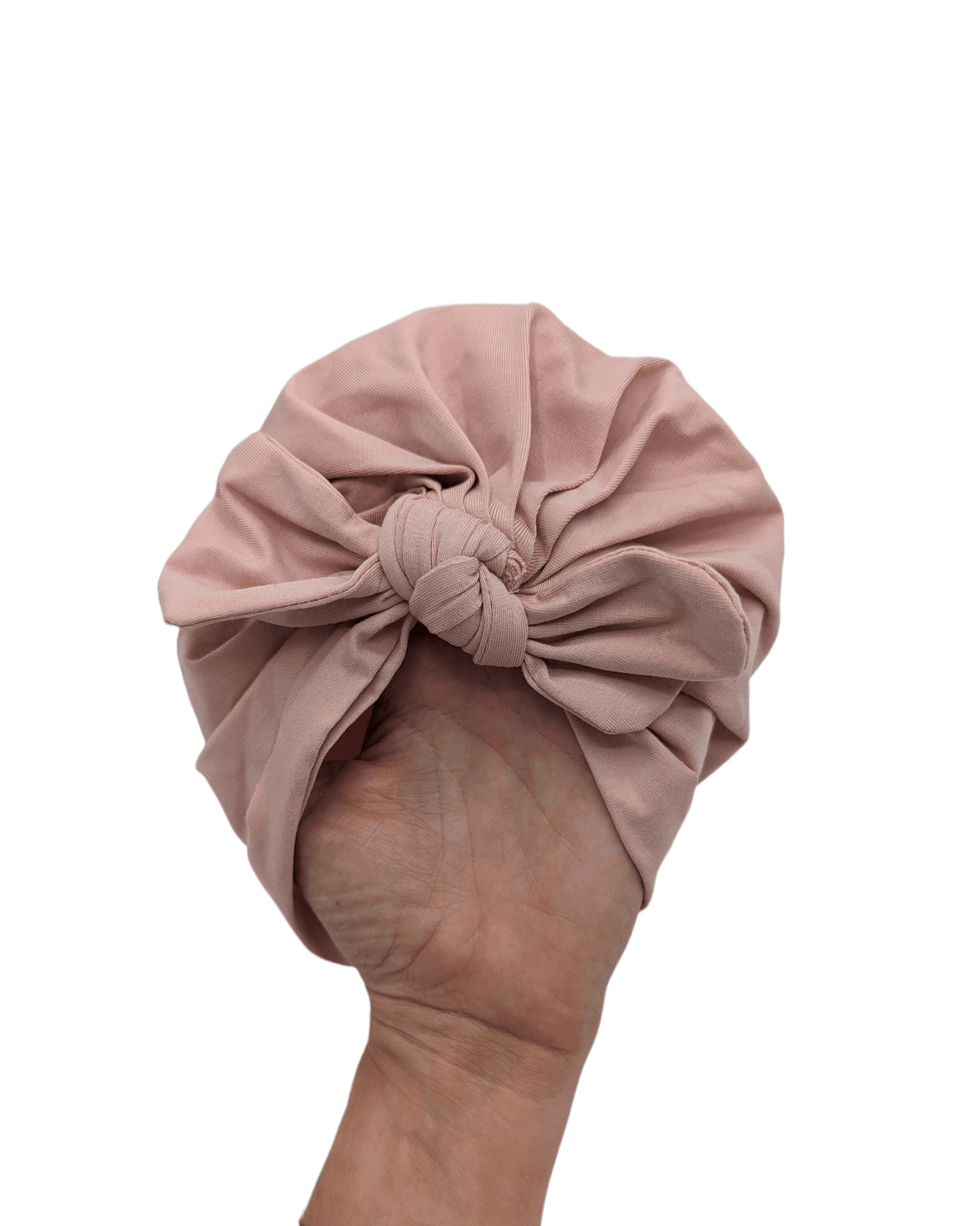 Dusty Pink Bow Turban Hat For Babies From Newborn to 6 Months - Image 3