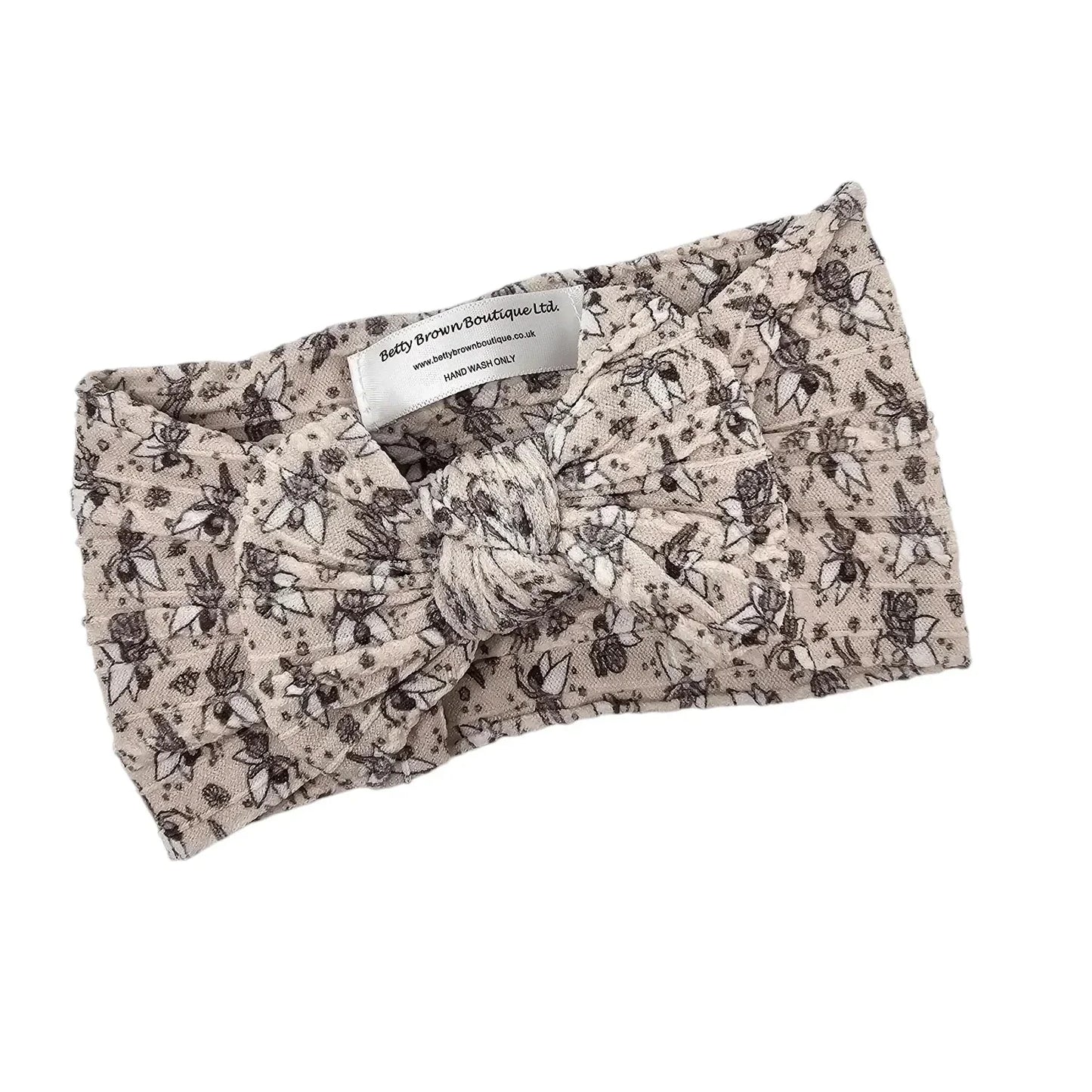 Fairy Print Smaller Bow Headband For Girls From Newborn - Image 1