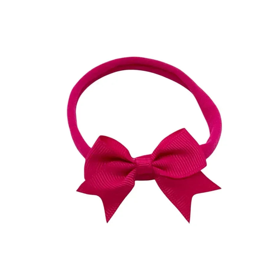 Fuchsia Pink 2 inch Kiss Dainty Bow Headband For Baby Girls - Image 1