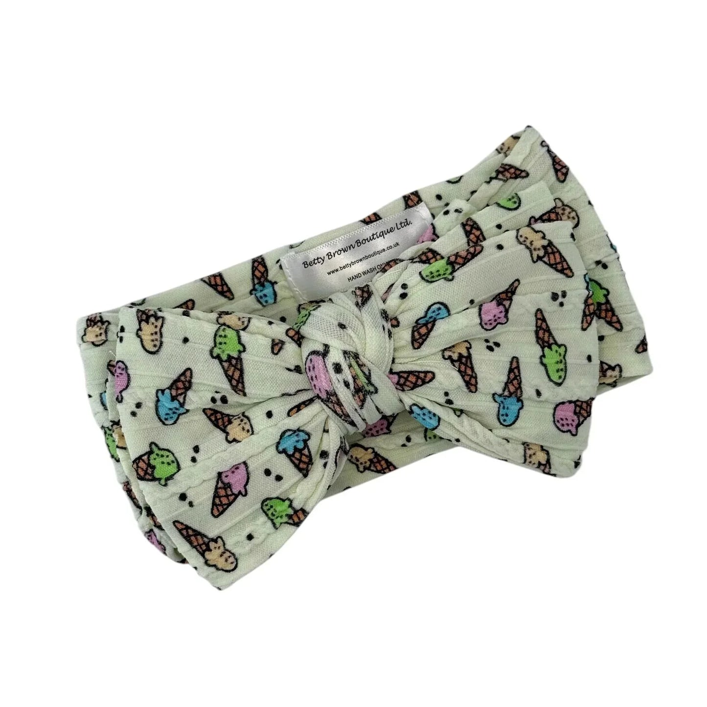 Ice Cream Larger Bow Headband For Babies From Newborn - Image 1
