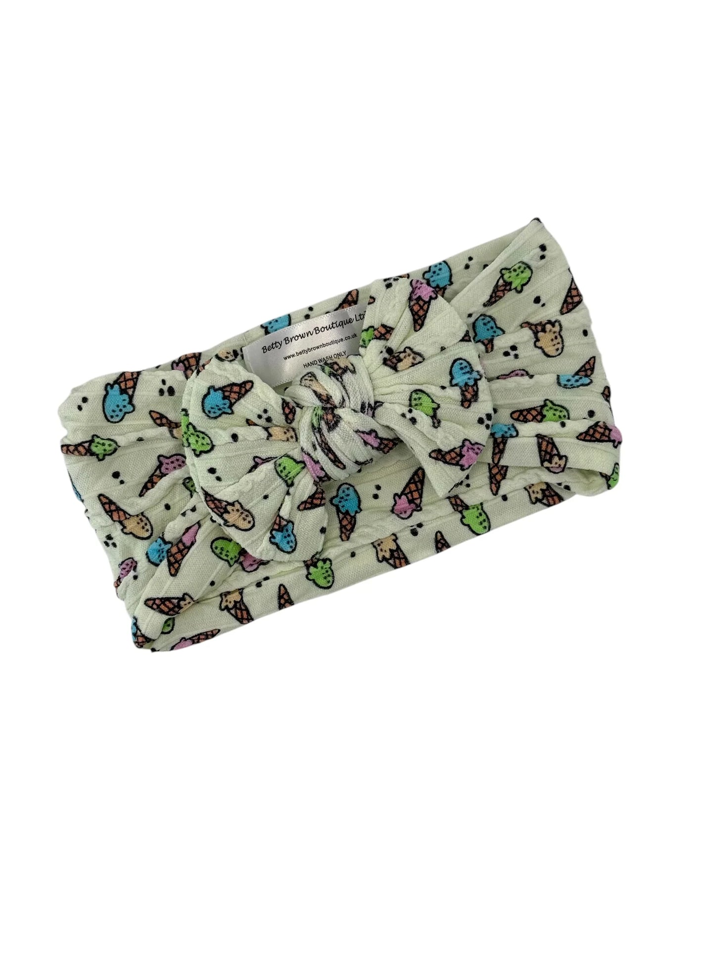 Ice Cream Smaller Bow Headband For Girls From Newborn - Image 1
