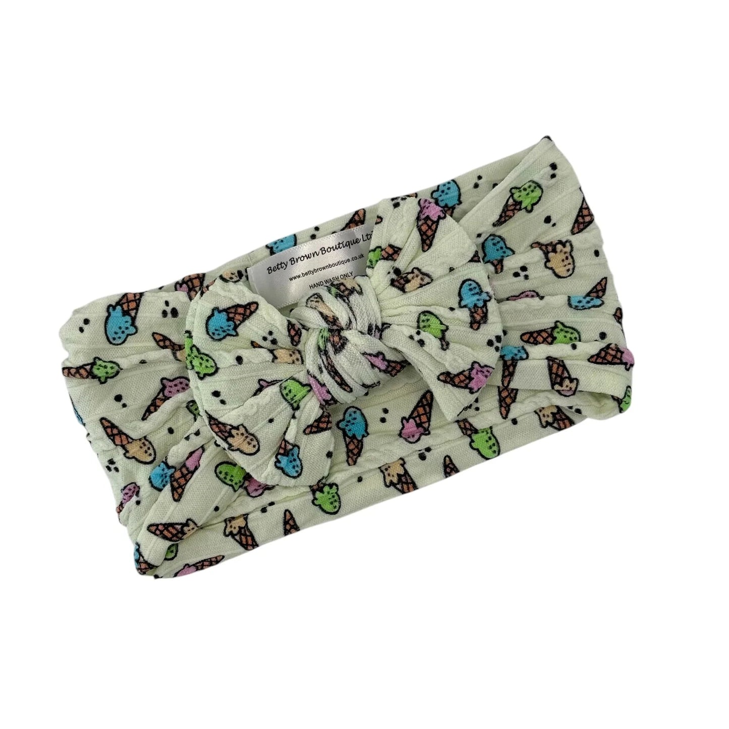 Ice Cream Smaller Bow Headband For Girls From Newborn - Image 1
