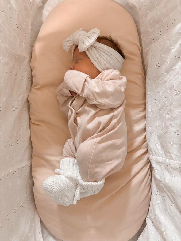 Ivory Smaller Bow Headband For Newborns Babies to Toddlers - Image 5