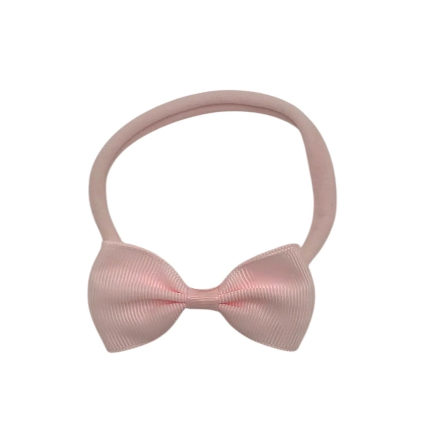 Light Pink 2.5 inch Dainty Bow Headband For Girls From Newborn - Image 1