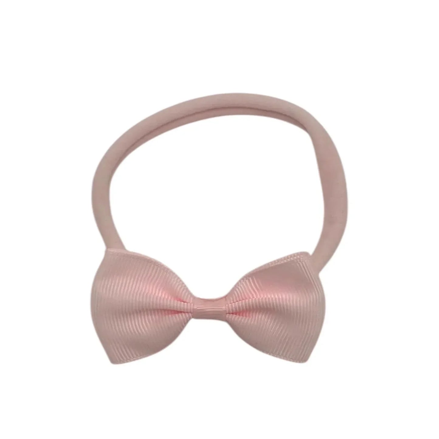 Light Pink 2.5 inch Dainty Bow Headband For Girls From Newborn - Image 1