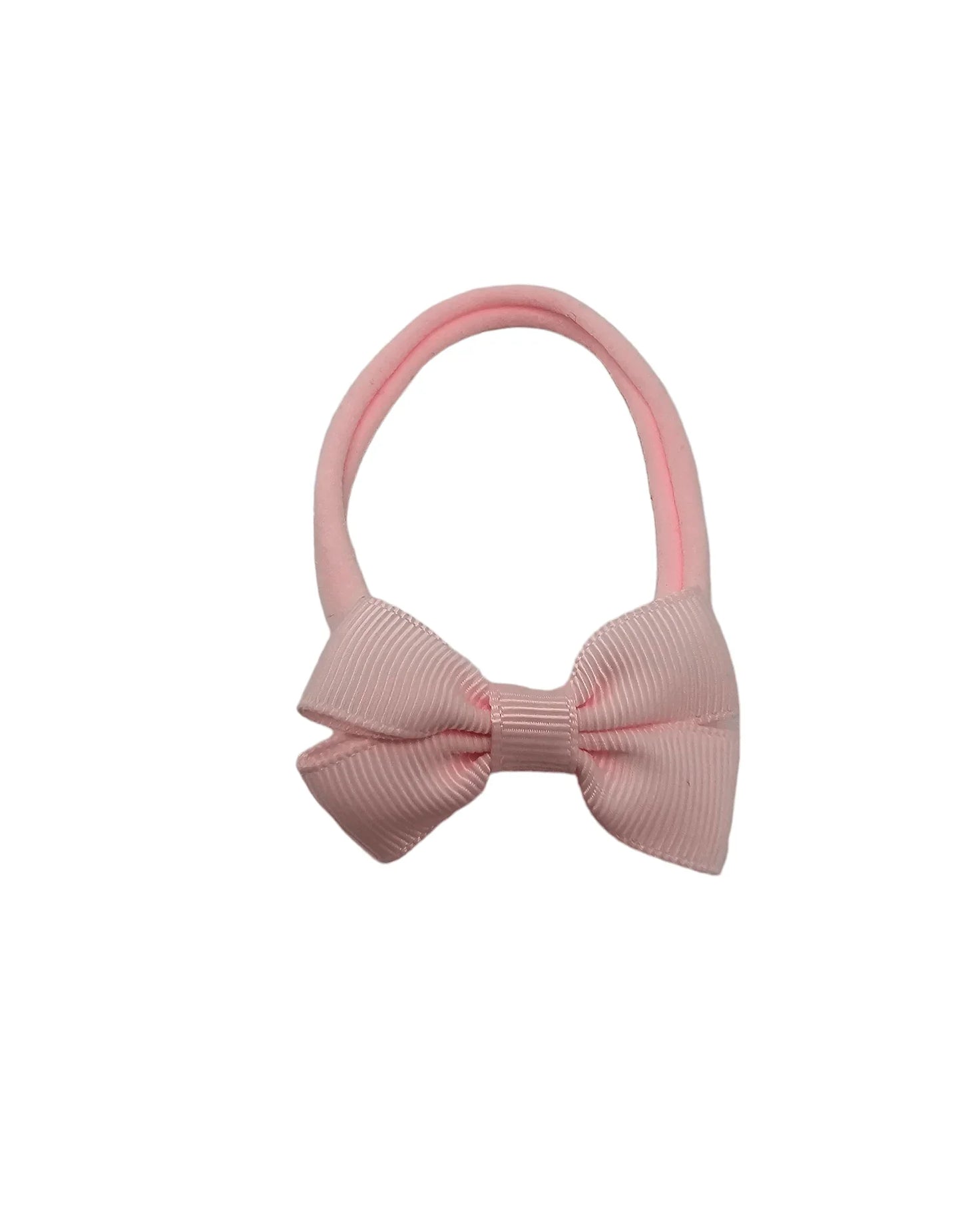Light Pink 2 inch Double Bow Headband For Newborns to Age 3 - Image 4