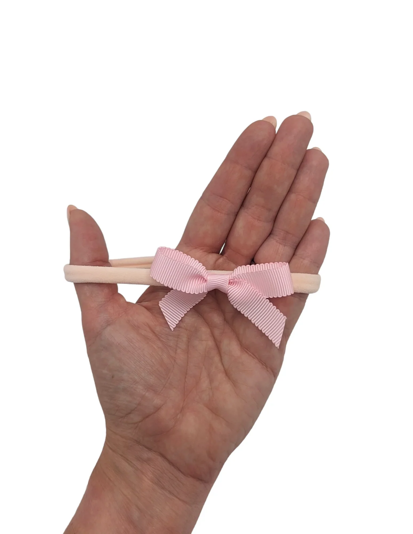 Light Pink 2.5 inch Bow Headband For Newborns to Toddlers - Image 3