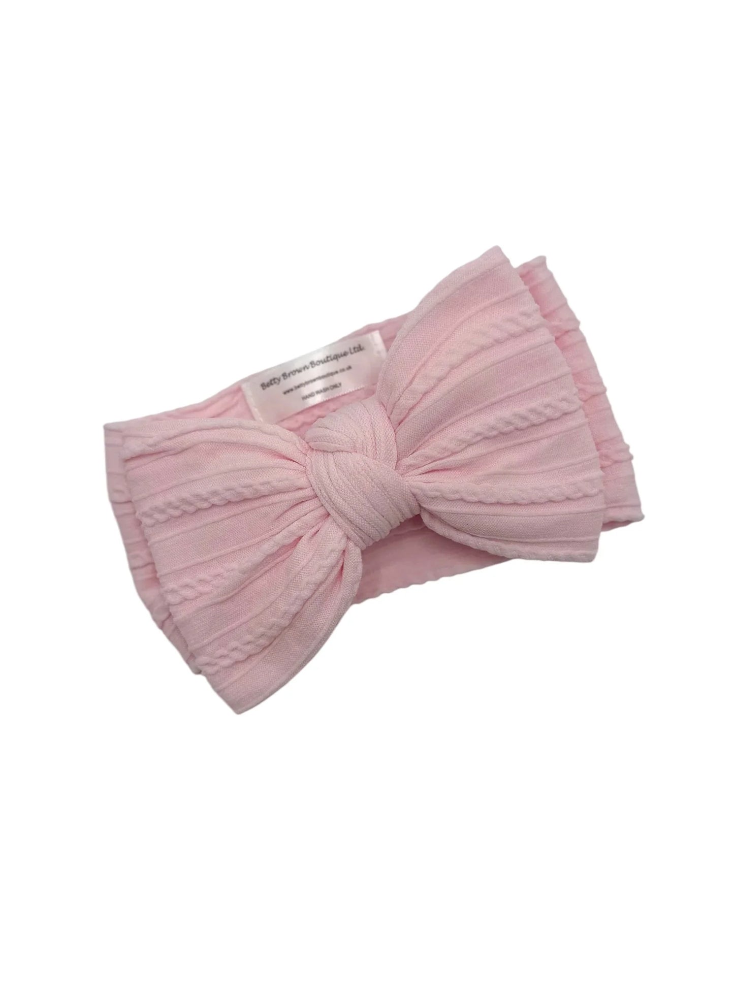 Marshmallow Pink Larger Bow Headband For Newborns to Age 3 - Image 3