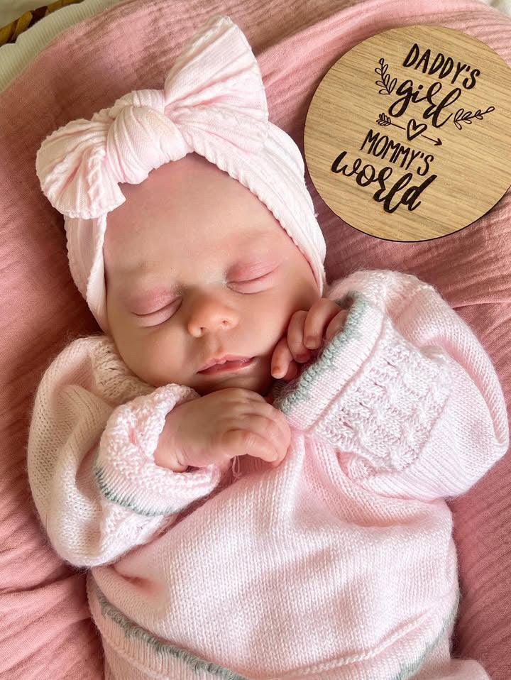 Marshmallow Pink Smaller Bow Headband For Newborns to Age 3 - Image 7
