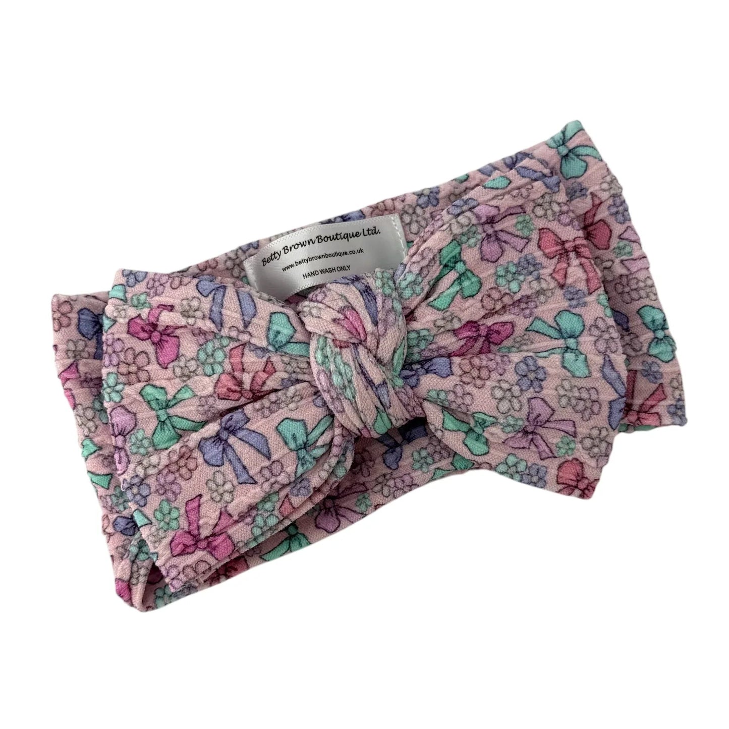 Multicoloured Bow Print Larger Bow Headband For Girls - Image 1