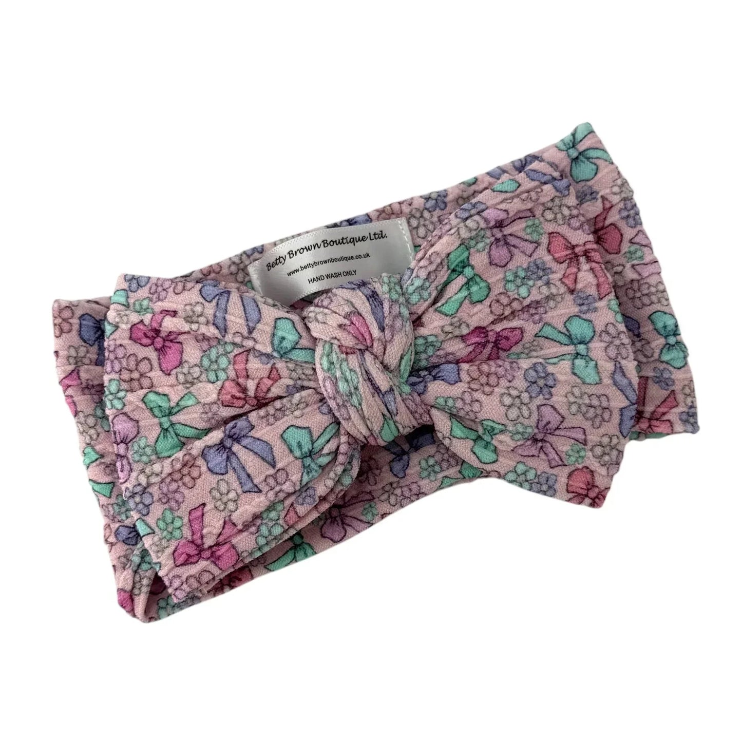 Multicoloured Bow Print Larger Bow Headband For Girls - Image 1