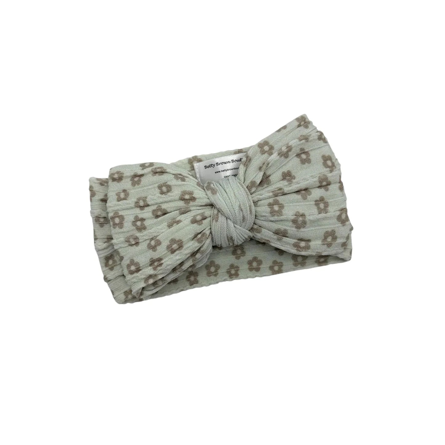 Neutral Daisy Larger Bow Headband For Babies From Newborn - Image 1