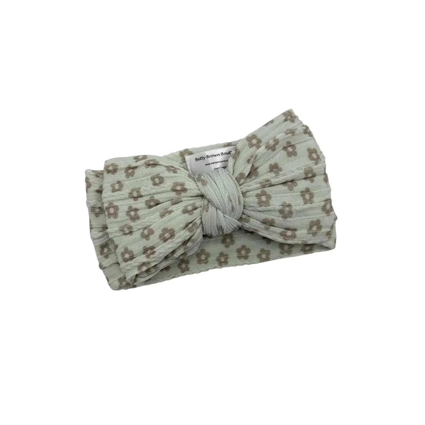 Neutral Daisy Larger Bow Headband For Babies From Newborn - Image 1