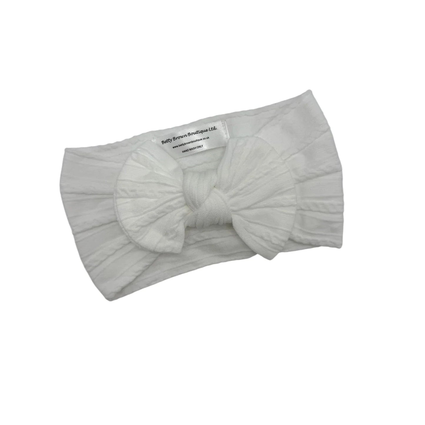 Off White Smaller Bow Headband For Babies From Newborn - Image 1