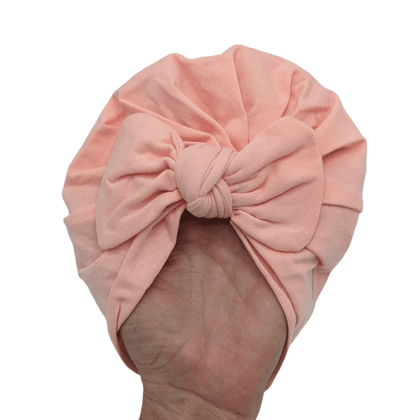 Peach Bow Turban Hat For Babies From Newborn to 24 Months - Image 1