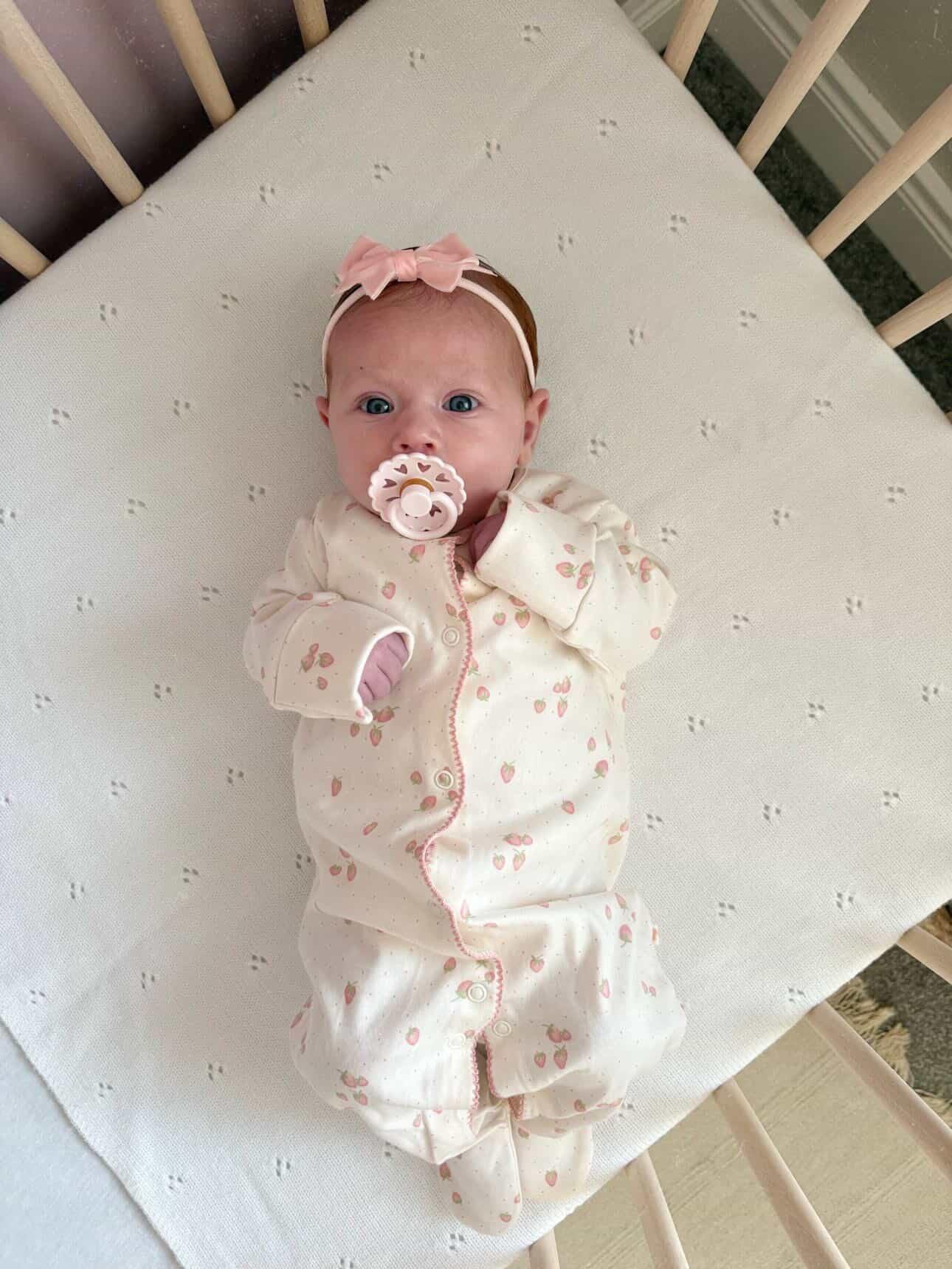 Peachy Pink 2.5 Inch Velvet Bow Headband For Newborns to Age 3 - Image 3