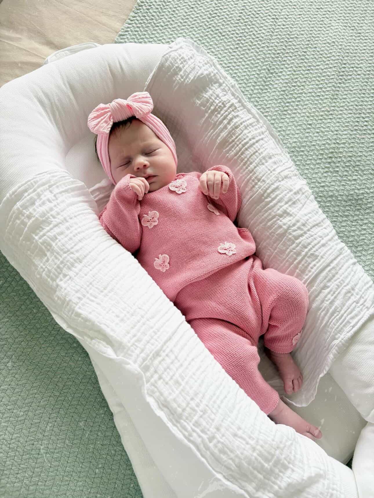 Pink Blossom Smaller Bow Headband Suitable From Newborn - Image 8